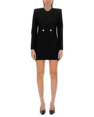 Versace Hourglass Grain-De-Poudre Minidress - Black