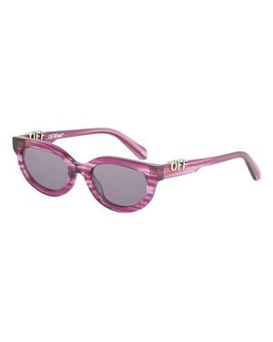 Off-White c/o Virgil Abloh Oeri13D Sparks Striped Mini Sunglasses - Purple