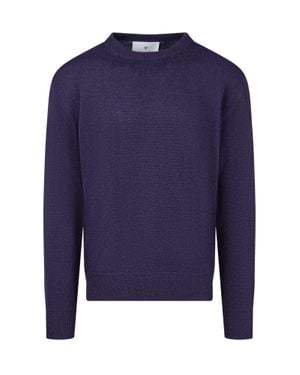 Seven Gauge Cashmere Knit Sweater - Blue