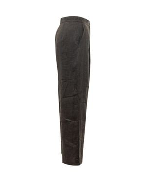Max Mara Wide-Leg Pants With Structured Waist, Size L - Black