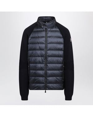 Moncler Padded Zip-Up Cardigan With High Neck - Black