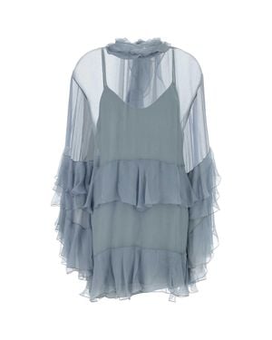 Chloé Powder-Soft Silk Slip Dress - Blue