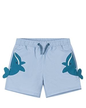 Stella McCartney Mini Costume Bermuda With Stampaint Balene - Blue