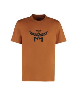 MCM Cotton Crew-Neck T-Shirt T-Shirts - Brown