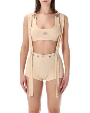 Jean Paul Gaultier Ribbed Patch Bra - Natural