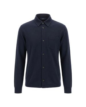Herno Chest-Pocket Long-Sleeve Shirt - Blue