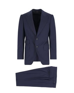 Tom Ford 100% Wool Dress Jacket With Cupro-Silk Lining - Blue