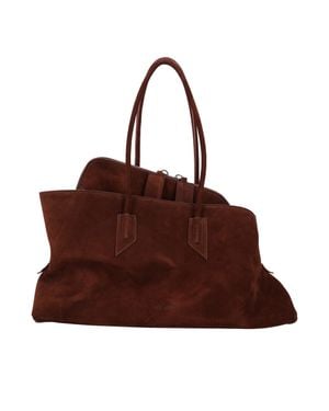 The Attico La Passeggiata Suede Medium Tote - Brown