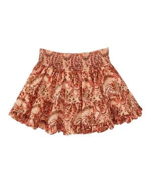 Zimmermann Chic Gathered A-Line Mini Skirt With Puff Hem - Multicolor