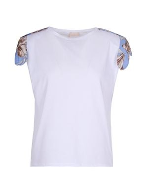 Liu Jo T-Shirt With Floral Inserts - White