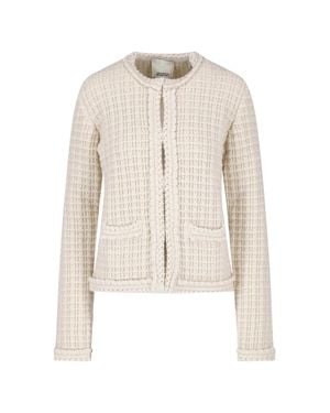 Isabel Marant Textured Knit Cropped Cardigan Jacket - White