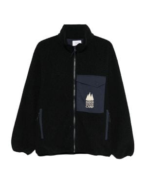 Maison Kitsuné Casual Fleece Zipped Jacket Clothing - Black