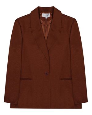 OSCAR THE COLLECTION Tailored Single-Button Blazer - Brown