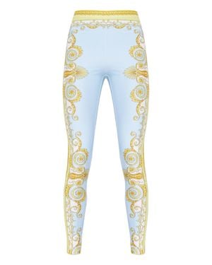 Versace Barocco Print Leggings - Blue