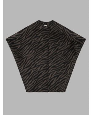 Alysi Animal Print Wool & Mohair Coat - Black