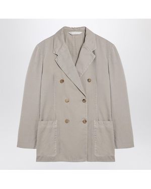 Palm Angels Double-Breasted Cotton Jacket - Gray