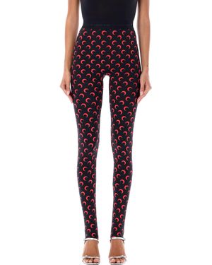 Marine Serre High-Waisted Printed Leggings - Red