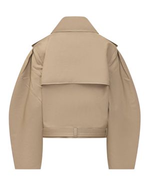 Ganni Double Belted Jacket - Natural