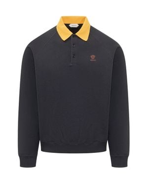 Versace Classic Sweatshirt With Collar And Buttons - Blue