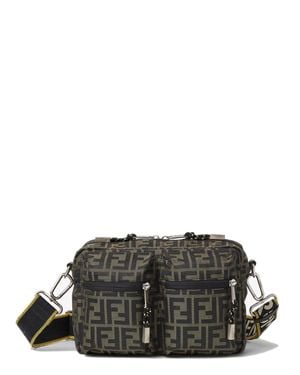 Fendi Super Light Ff Zucca Fabric Camera Case - Black