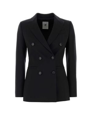 PT Torino Romy Stretch Wool Blazer For - Black