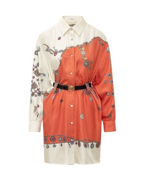 Versace Twill Silk Dress - Red