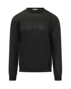 Malo Basic Crewneck Knit Sweater - Black