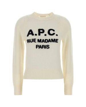 A.P.C. A. P.C. Soft Virgin Wool Sweater - White