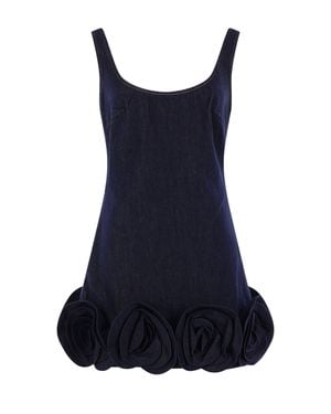 Self-Portrait Denim Mini Dress - Blue