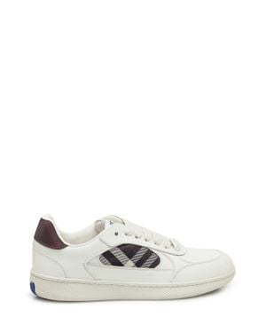 Burberry Classic Check Leather Sneakers - White