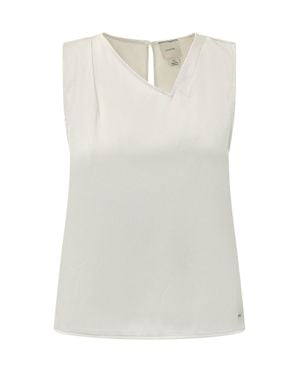 Calvin Klein Sleeveless Draped Top - White