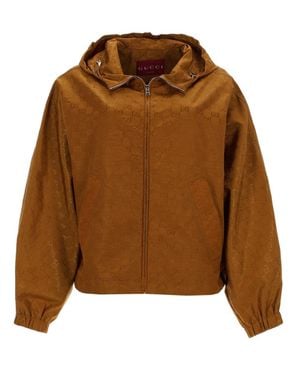 Gucci Gg Fabric Bomber Jacket - Brown