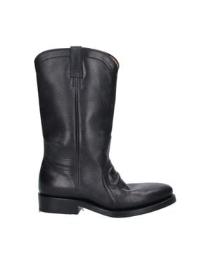 Jil Sander Leather Pull-On Boots - Black
