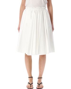Ami Paris Cotton Midi Corolla Skirt - White