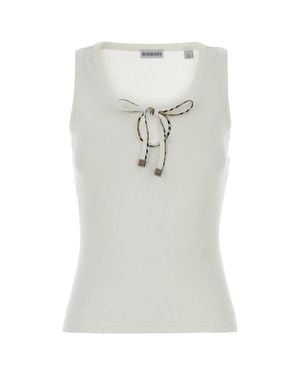 Burberry Scoop Neck T-Shirt - Gray