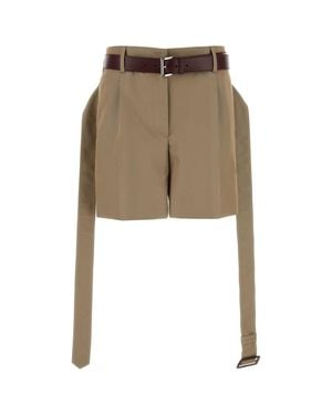 Prada Khaki Twill Shorts - Natural