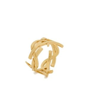 Saint Laurent Twisted Cassandre Scarf Ring - Metallic