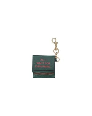Anya Hindmarch Mini Leather Card Holder Keychain - White