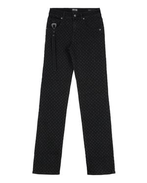 Versace Jeans Couture High-Rise Slim Fit Distressed Jeans For - Black