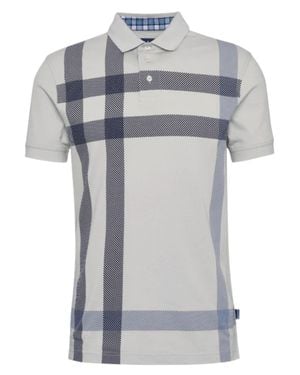 Barbour Light Short Sleeve Polo With Check Pattern - Gray