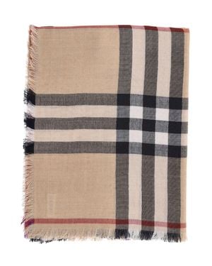 Burberry Fringed Edge Wraparound Scarf - Brown