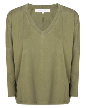 ABSOLUT CASHMERE Mitsy Scollo V Ml Mini Cotton Top - Green