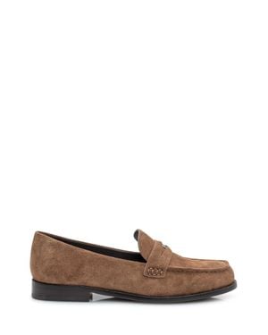 Tory Burch Leather Moccasin Loafers - Brown