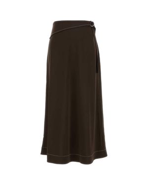 Tory Burch Jersey Belted Maxi Skirt - Brown