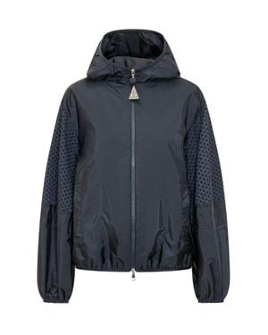 Moncler Zelkova Jacket With Hood And Zip - Blue