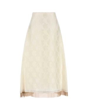 Fendi Silk Blend Skirt - White