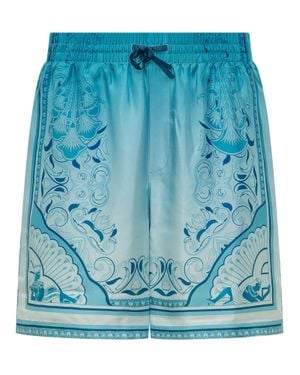 CASABLANCA Luxurious Silk Mini Shorts - Blue