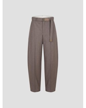 Sacai Tailored Wool-Blend Suiting Pants - Gray