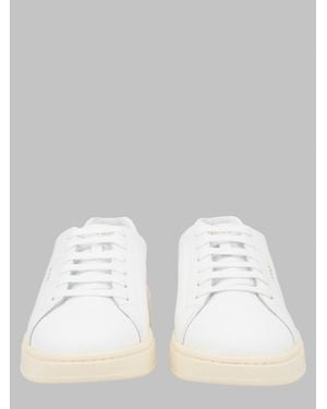 HUGO Cowhide Leather Sneakers With Rubber Outsole - White