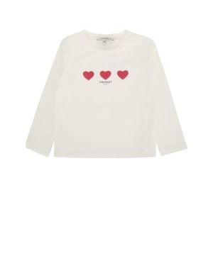 Twinset Kids Long Sleeve Sweater With Heart Motif - White